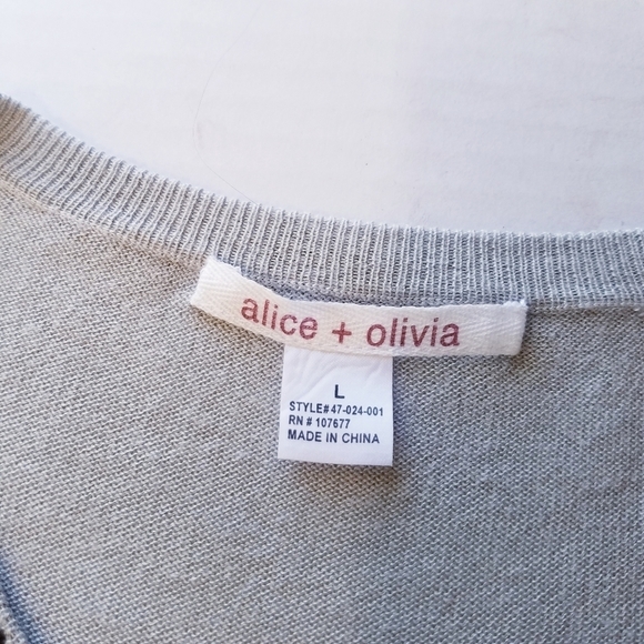 🌸 Alice + Olivia | Cashmere blend Embellished Pullover Sweater, size Large - Picture 3 of 7